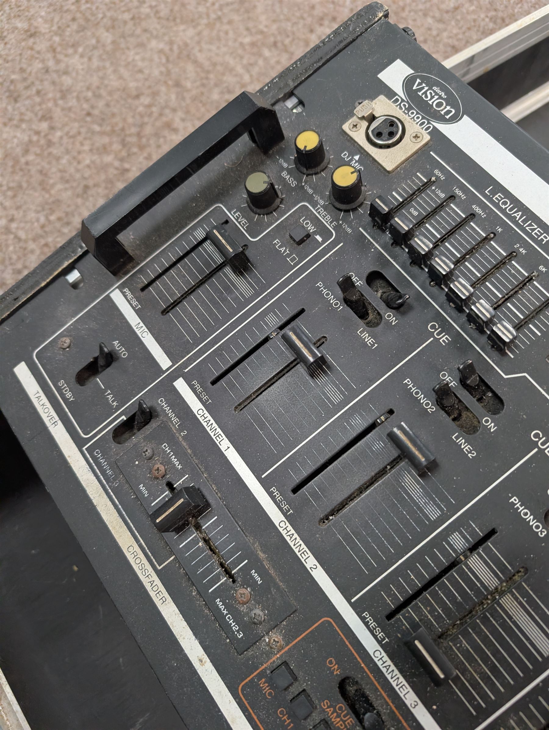 Electrovision mixer and a Pro 150 turntable, in large hardcase