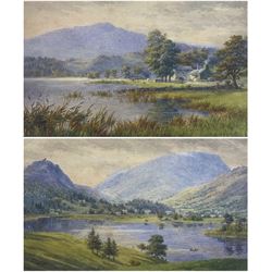 Mary Backhouse Bigland (British 1844-1908): 'Grasmere' and 'Rydale Water and Nab Cottage', pair watercolours signed, titled verso 16cm x 27cm (2)