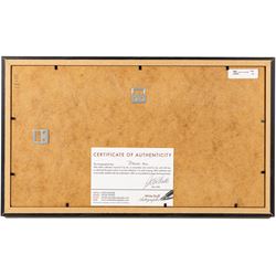 Ten signed Formula 1 photographs, comprising eight Damon Hill examples, Jenson Button and a Nigel Mansell example, nine with certificates of authenticity from Write Stuff Autographs, all framed, largest H47cm, W67cm