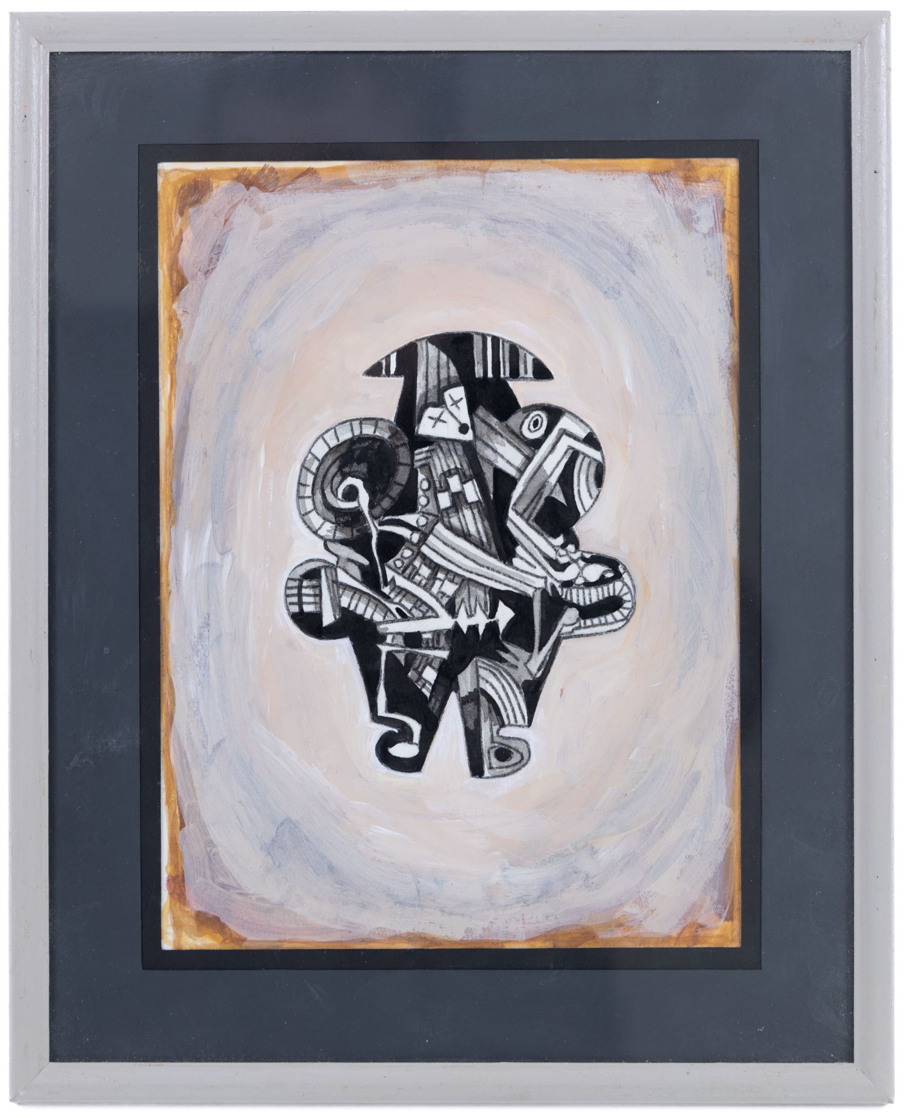 Graham Kingsley Brown (British 1932-2011): 'Pierrot (Aviator)', ink and acrylic on paper, signed and titled verso 23cm x 17cm