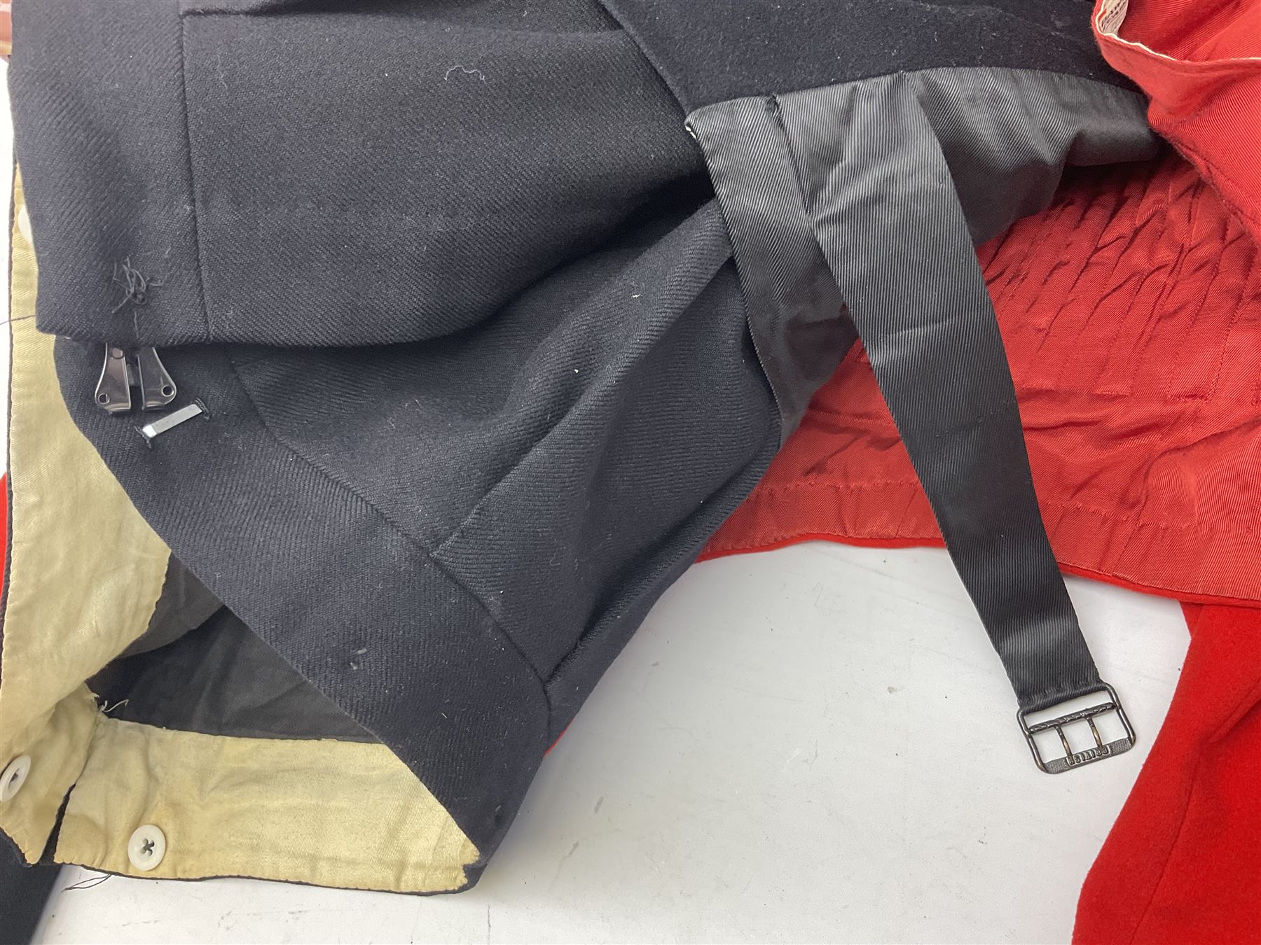 Royal Marines 2nd Lieutenant three-piece mess uniform, early 1950s, by Jones Chalk & Dawson Ltd 6 Sackville Street Piccadilly W; label dated 18.1.54 for 2nd Lieutenant R.E. Maitland