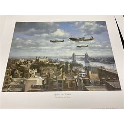 Large poster entitled 'Crests and Badges of the British Army in Daily Use 56 x 86cm; together with twenty-five colour prints of military interest including Crimean War, Boer War, WW2 etc; various sizes; all unframed