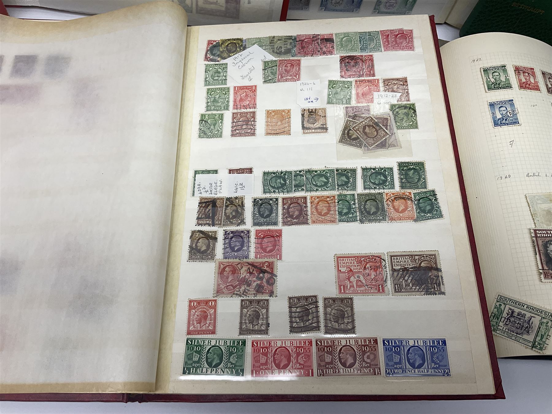 Great British, Commonwealth and World stamps, including South Africa, Malta, Falkland Islands, Gambia, Hong Kong, Grenada, Nyasaland, Somaliland, Antigua etc, housed in six albums or stockbooks