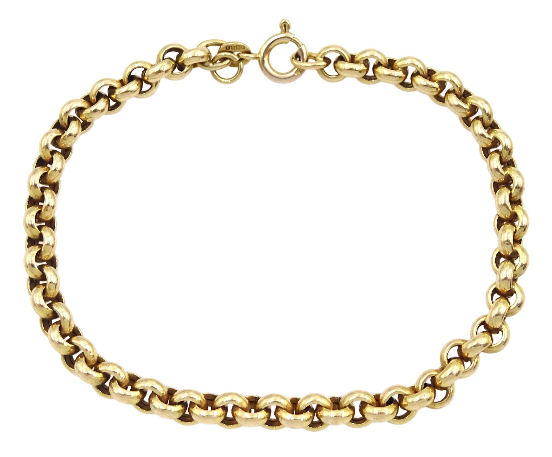 9ct gold belcher link bracelet, Birmingham import mark 1980 - Jewellery ...