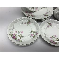 Limoges Haviland pattern coffee service for eight, comprising coffee pot, covered sucrier, milk jug, dessert plates, cups and saucers (27)