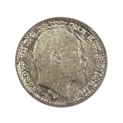 King Edward VII 1902 matt proof short coin set, comprising gold half sovereign and sovereign, silver maundy money set, sixpence, shilling, florin, halfcrown and crown, housed in the official dated case of issue