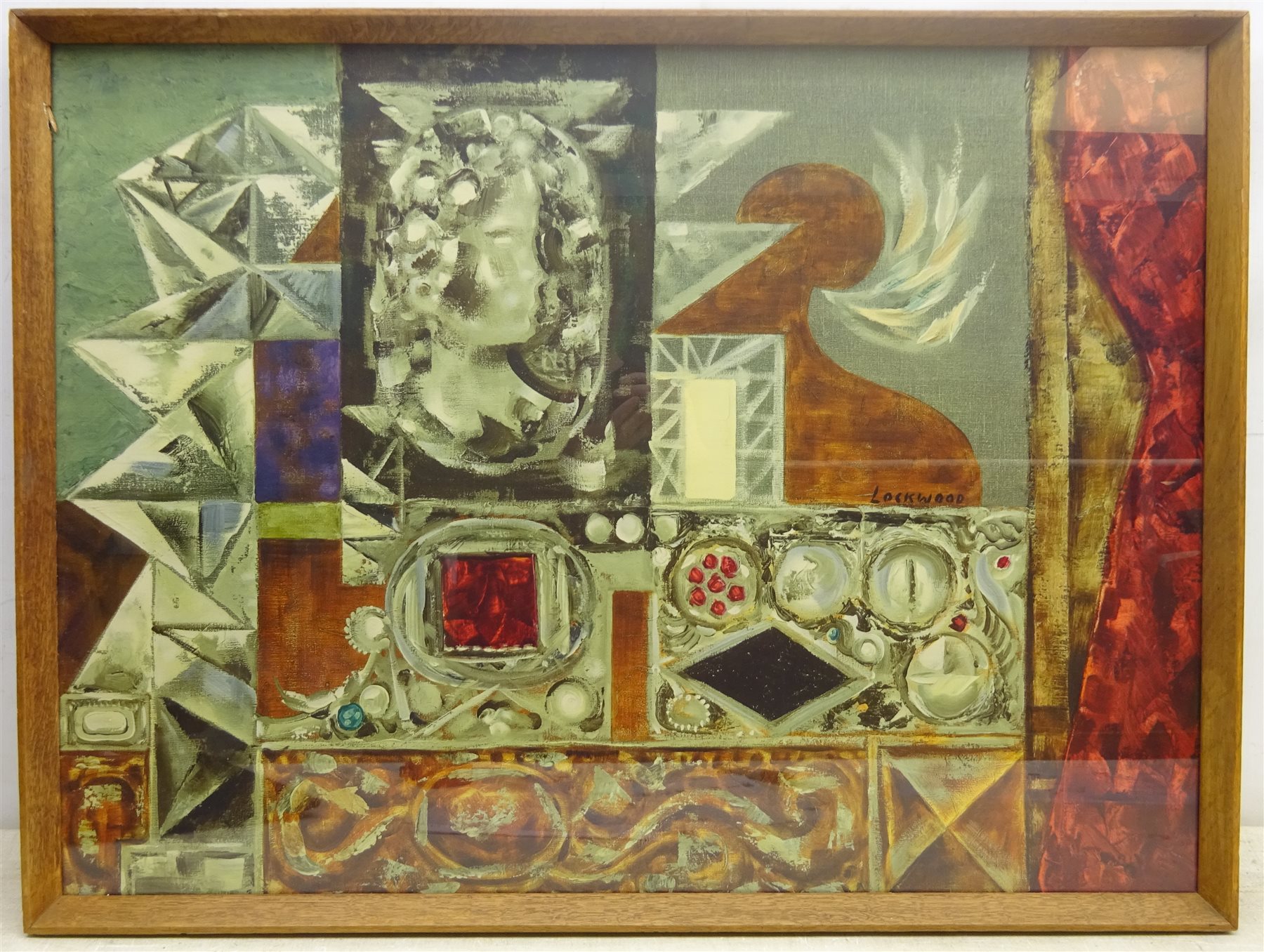 RTV on 21/10/2020 After John Ward Lockwood (American 1894-1963): Abstract Interior, colour print 56cm x 75cm