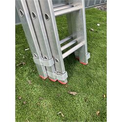 Three section aluminium extending ladders (single section 300cm) - THIS LOT IS TO BE COLLECTED BY APPOINTMENT FROM DUGGLEBY STORAGE, GREAT HILL, EASTFIELD, SCARBOROUGH, YO11 3TX