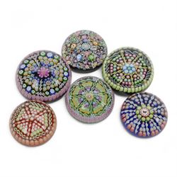Six Perthshire millefiori paperweights, all boxed 