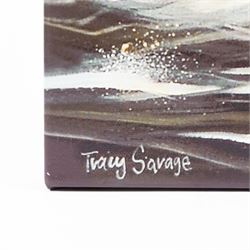 Tracy Savage (Scarborough 1963-): 'Surf's Up', limited edition canvas print, titled and numbered 151/295 verso 114cm x 31cm (unframed)