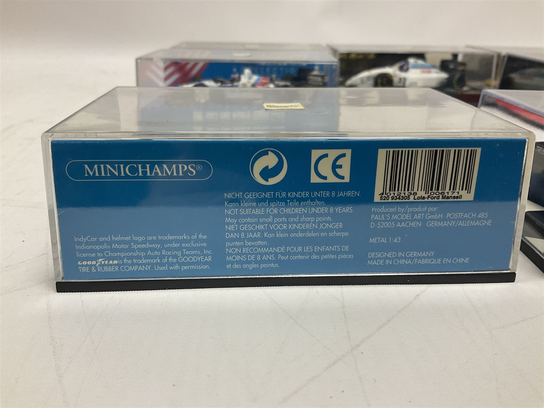 Pauls Model Art Minichamps Formula - ten 1:43 scale die-cast models of racing cars in plastic display cases (10)