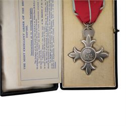 Most Excellent Order of the British Empire, M.B.E. breast badge and Greenwich Hospital School Medal for Attainments and Good Conduct medal, both awarded to Lt Ralph Dixon Roya Navy