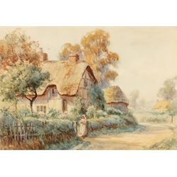 Sidney Valentine Gardner (Staithes Group 1869-1957): 'Magpie Cottage Welford on Avon', wat...