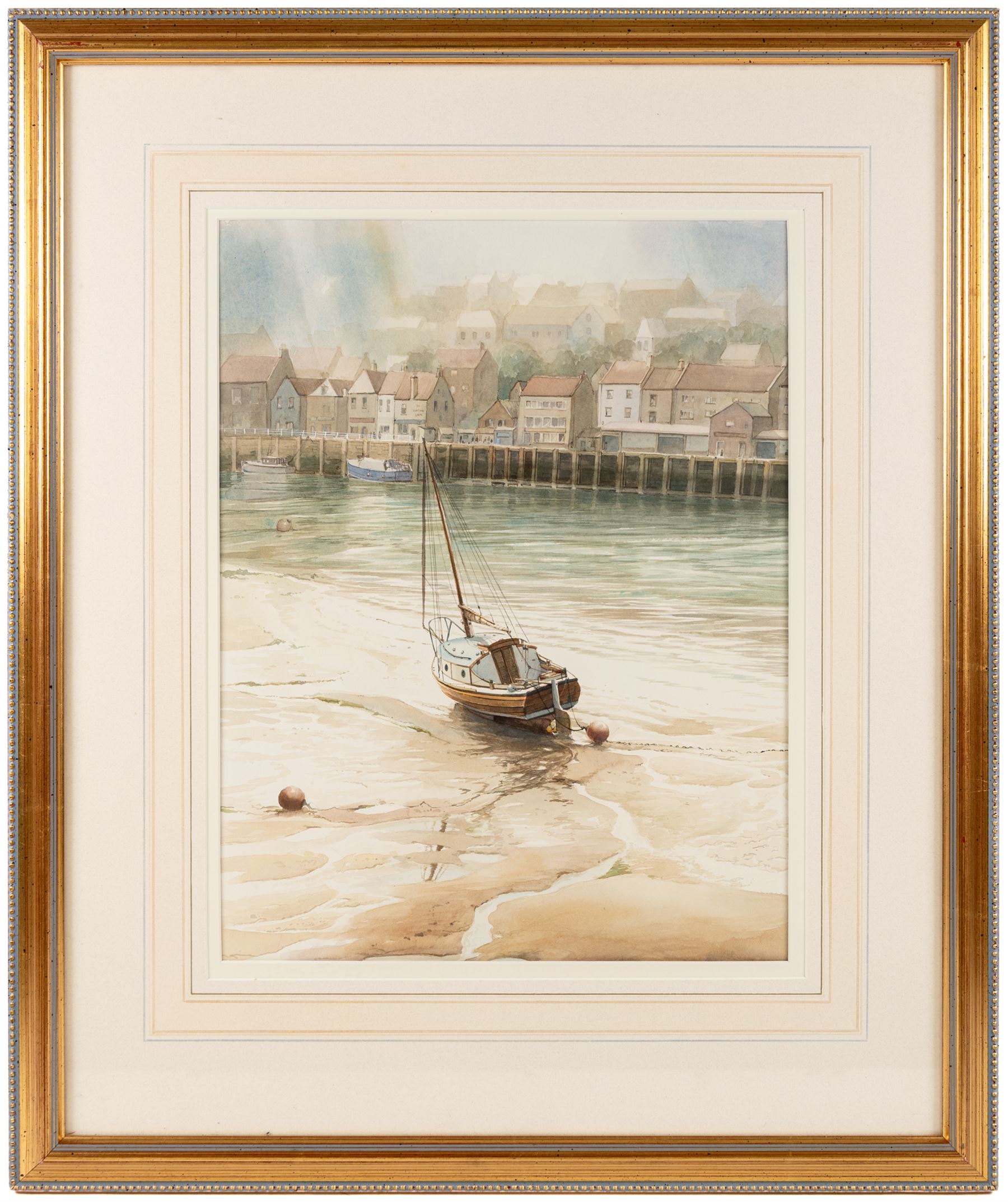 David C Bell (British 1950-): ‘Low Water - Whitby', watercolour, signed and titled verso 46cm x 35.5cm