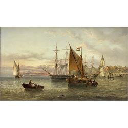 Henry Redmore (British 1820-1887):  Shipping off the Dutch Coast, oil on canvas signed and dated 1865, 30cm x 49cm