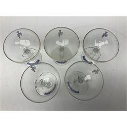 Five Babycham glasses, together with five paperweights, to include examples from Liskeard glass etc