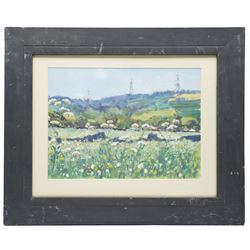 Barry De More (Yorkshire 1948-2023): 'Landscape Summer Afternoon', acrylic on paper, signed titled and dated 1993 verso 26.5cm x 36.5cm
Provenance: consigned by the artist's widow