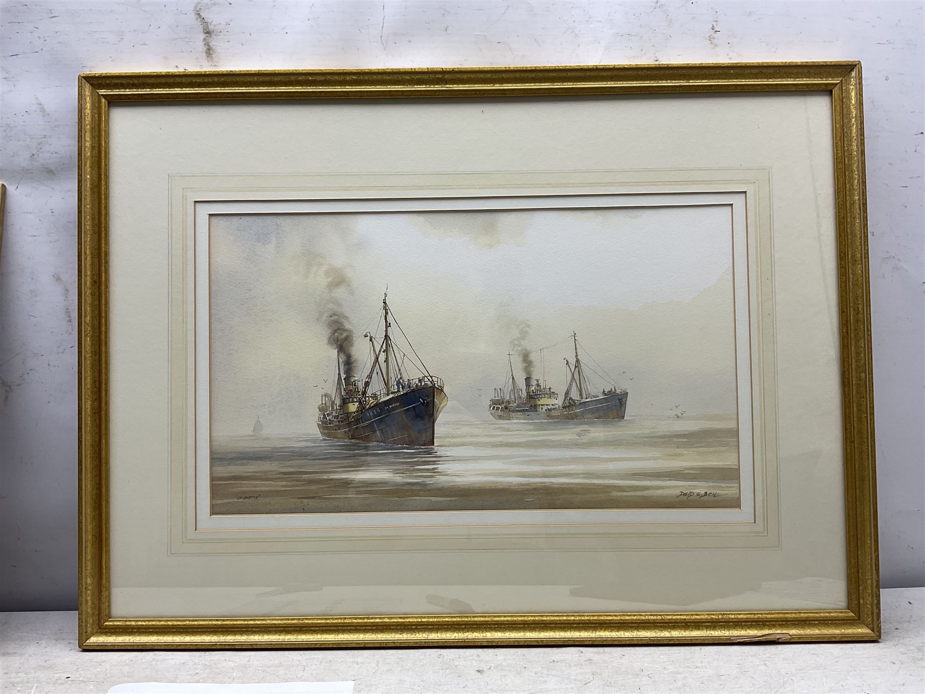 David C Bell (British 1950-): 'St Elstan' Hull Trawler, watercolour signed 25cm x 34cm; Michael Anthony Clark (British 20th century): Cattle Grazing, watercolour signed 29cm x 51cm (2)
