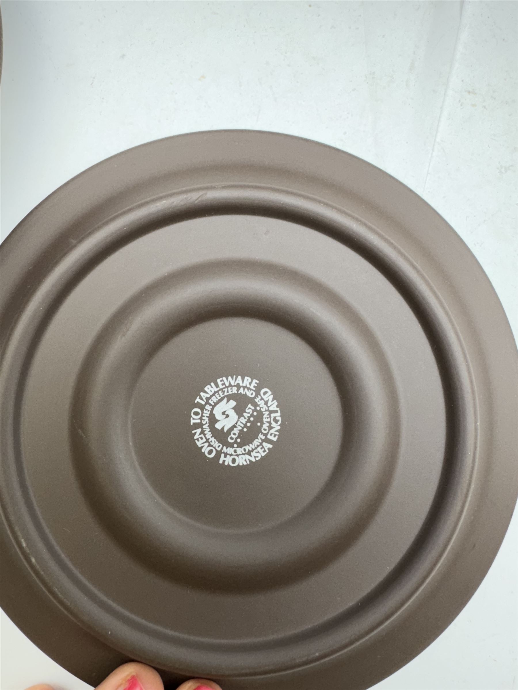 Hornsea Lancaster Vitramic Contrast pattern tea service, including coffee pot, jug, sugar bowl, cups saucers, etc together with other items of Hornsea Lancaster Vitramic