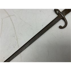 Five 19th century bayonets in relic condition without scabbards comprising British Pattern 1876 socket bayonet with Indian markings; French Model 1874 epee bayonet; and three French Model 1866 sabre bayonets (5)