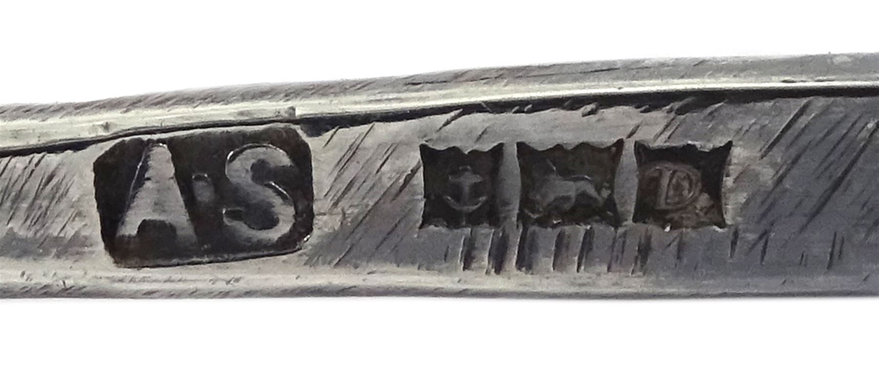 Set of six silver and enamel cockerel cocktail sticks by Adolph Scott, Birmingham 1953, cased
 