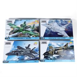 Four Cobi Bricks 1:48 scale Armed Forces sets, comprising no. 5856 A-10 Thunderbolt II War...