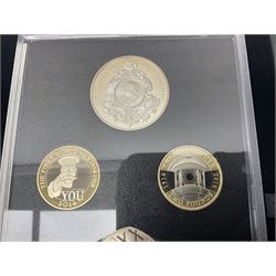 The Royal Mint United Kingdom 2014 proof coin set collector edition, cased with certificate