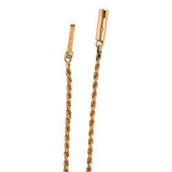Early 20th century gold rope twist chain necklace, with barrel clasp stamped 15c