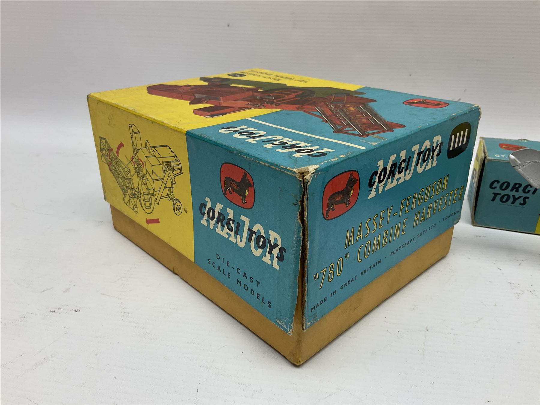 Corgi - Massey-Ferguson 780 Combine Harvester no.1111 and Corgi Massey-Ferguson 65 Tractor with Shovel no.53; both in original boxes 