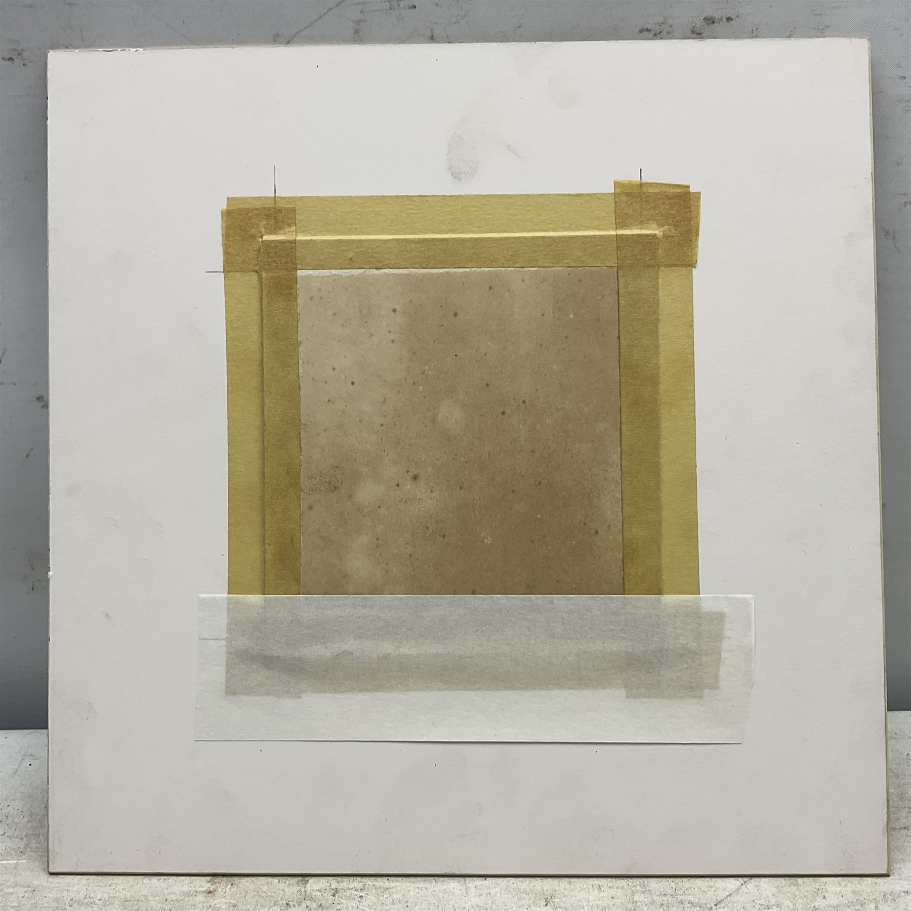 Frederick (Fred) Lawson (British 1888-1968): Snow on the Hôtel de Sens - Paris, gouache and watercolour signed 12.5cm x 12.5cm 