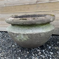 Pair of large cast stone garden planters  - THIS LOT IS TO BE COLLECTED BY APPOINTMENT FROM DUGGLEBY STORAGE, GREAT HILL, EASTFIELD, SCARBOROUGH, YO11 3TX