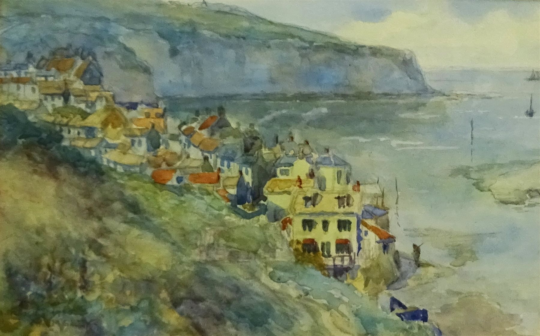 James Ulric Walmsley (British 1860-1954): Robin Hood's Bay, watercolour signed and dated 1905, 14.5cm x 23cm

