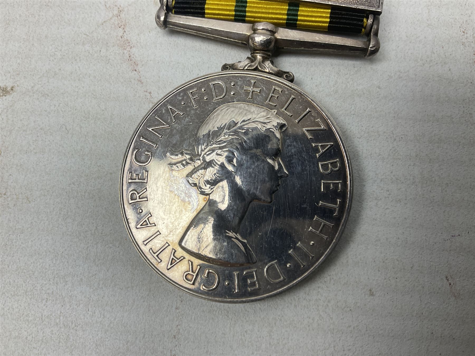 ERII Africa General Service Medal with Kenya clasp awarded to 22794613 Cpl. T. Leech R.A.M.C.; with ribbon