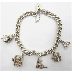 Silver charm braclets and one other stamped 925