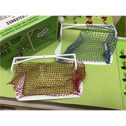 Subbuteo - three boxed sets comprising Football Express with two five-a-side teams and floodlighting; Continental with four teams and accessories; and International Edition Table Rugby with two teams; together with a Real Madrid 1974-75 League Champions pennant (4)