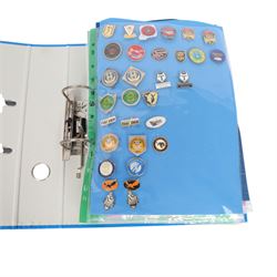 Amatuer Rugby League club enamel badge collection, from teams including Hull Wyke, Sheffield Forgers, London Griffins, Medway Dragons, Hillfoot Rams, Fife Lions, Conwy Celts, Carluke, Devon Sharks, Brotherton Bulldogs, Aspatria Hornets, Army XIII, Bristol Sonics, etc, housed in one folder, (approximately 320)