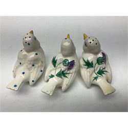 Three Plichta shakers modelled as birds