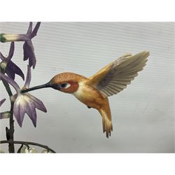 Franklin Mint House of Faberge, four humming bird figure groups, comprising Flight of Fancy, Beauty in Bloom, Splendor in the garden and The Enriched Garden, largest H35cm