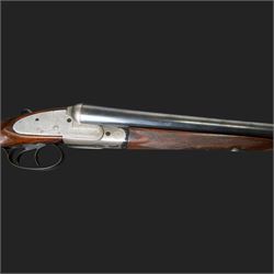 E Freeman, 12 bore double trigger sidelock, side by side shotgun, 71cm (28