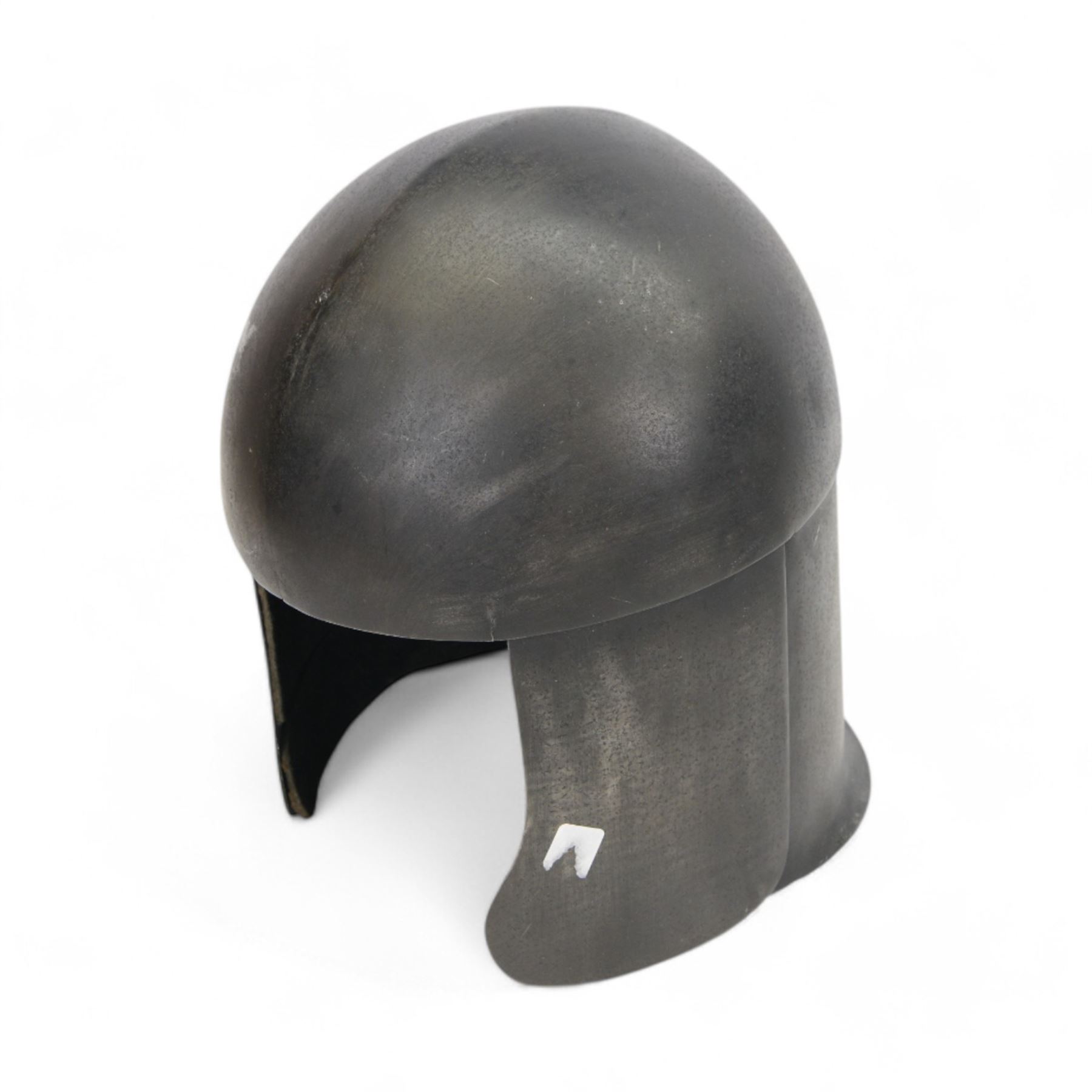 Selection of reenactment related items, including Archers sword, helmet and shield, with another helmet and chain mail 