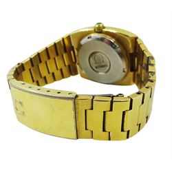 Omega Megaquartz 32KHz gold-plated wristwatch, with date aperture, on original strap, with additional links