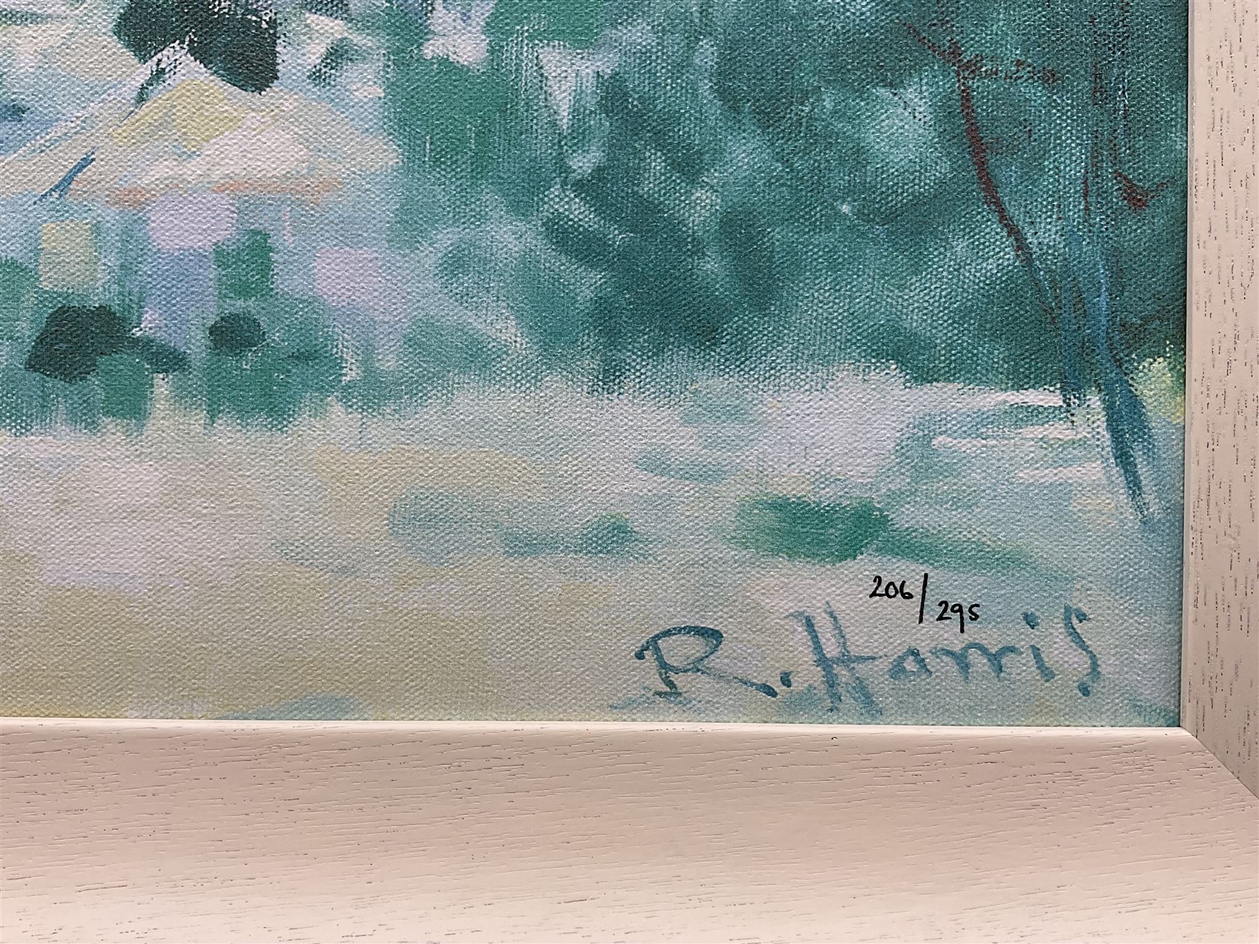 Rolf Harris (Australian 1930-): 'Mending the Nets' 'Mont Sainte Victoire - Homage to Cezanne' and 'Christmas Eve in the Snow', three limited edition giclee prints signed and numbered 53/295, 206/295 and 145/196, max 44cm x 60cm (3)