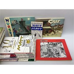 Seventeen Giles cartoon books of various series, together with a quantity of Matt comic strip books from The Daily Telegraph