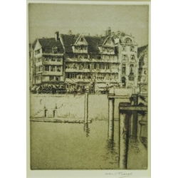  Waterside Scene, etching signed in pencil by Arthur James Turrell (British 1871-1936) 23.5cm x 16.5cm  