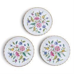 Minton Haddon Hall tea wares, including cake stand, eight cups and saucers, salt and pepper, etc 