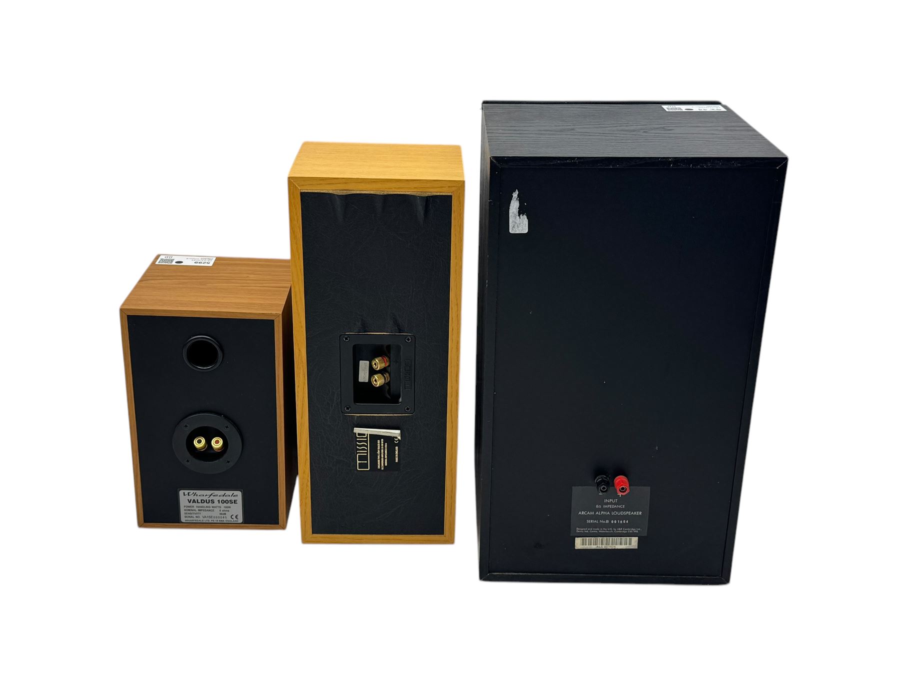 Wharfedale VALDUS 100SE speaker; MISSION speaker; pair of B&W DM10 speakers; pair of ARCAM 'Alpha' speakers