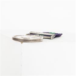 George VI General Service Medal with Malaya clasp, awarded to 22399897 Pte. M.H. Lister Green Howards, together with WWII Africa Service Medal, awarded to C277003 P. Philemon and The African Star 1st Army