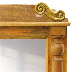Baker Furniture - 'Baluster' range mango wood mirror, with scrolled gilt metal mounts