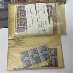 Mostly Great British Queen Victoria and later stamps, including imperf penny reds, 1841 two pence blues white lines added, imperf penny red on cover with 'More To Pay', half penny 'bantams', perf penny reds etc, in album, on pages and loose in packets