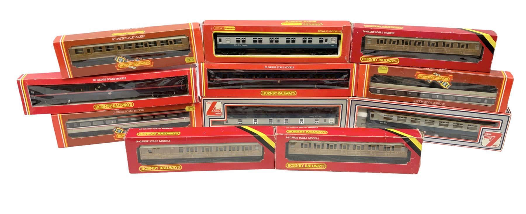 Hornby/Lima '00' gauge - eleven passenger coaches including four LNER teak finish, Inter City sleepers, GNER Service and Tourist coaches etc; all boxed (11)